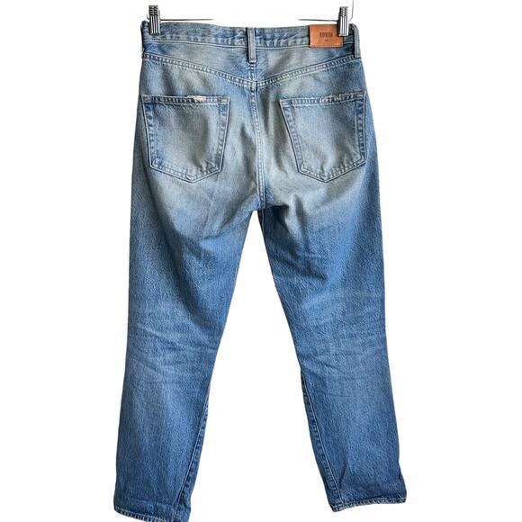 Edwin Denim Cai classic Straight High Waist Non stretch Ripped Jeans size 26 - Picture 3 of 16
